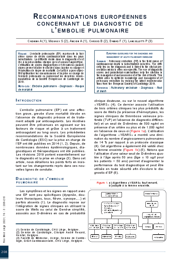 (PDF) European guidelines for the diagnosis and management of acute ...