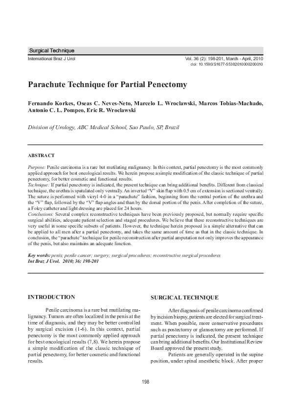 (PDF) Parachute technique for partial penectomy