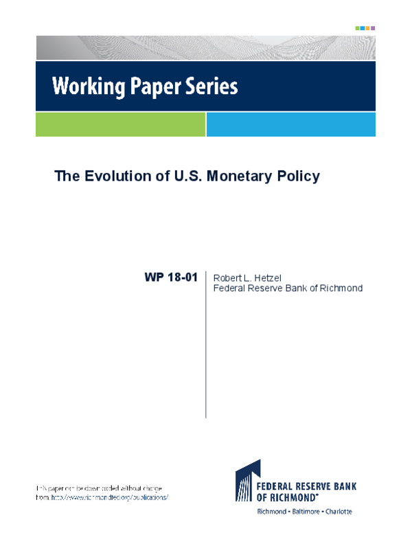 (PDF) The Evolution of US Monetary Policy