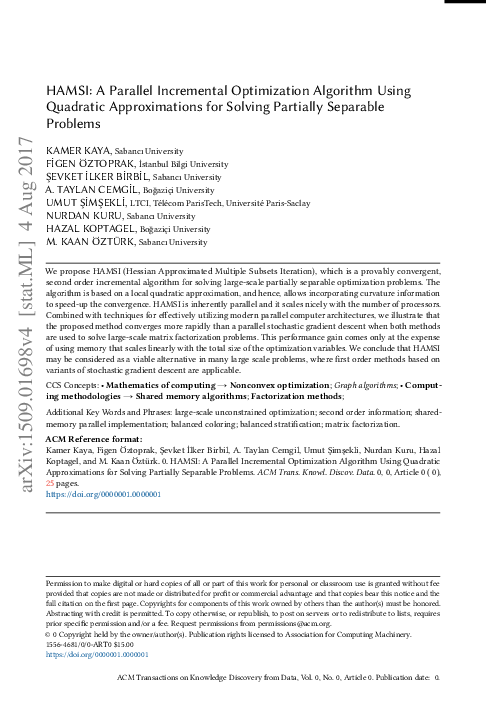 (PDF) HAMSI: A Parallel Incremental Optimization Algorithm Using ...