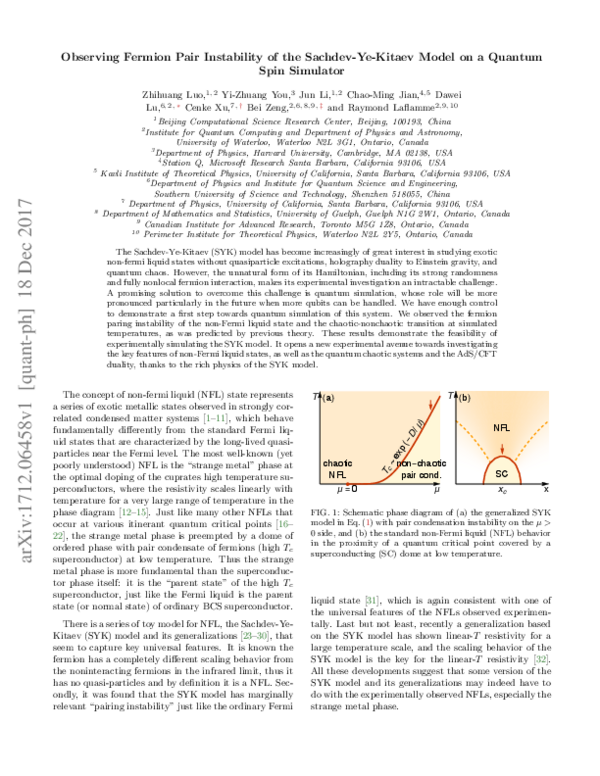 (PDF) Observing Fermion Pair Instability of the Sachdev-Ye-Kitaev Model ...