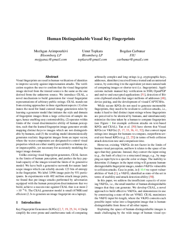 (PDF) Human Distinguishable Visual Key Fingerprints