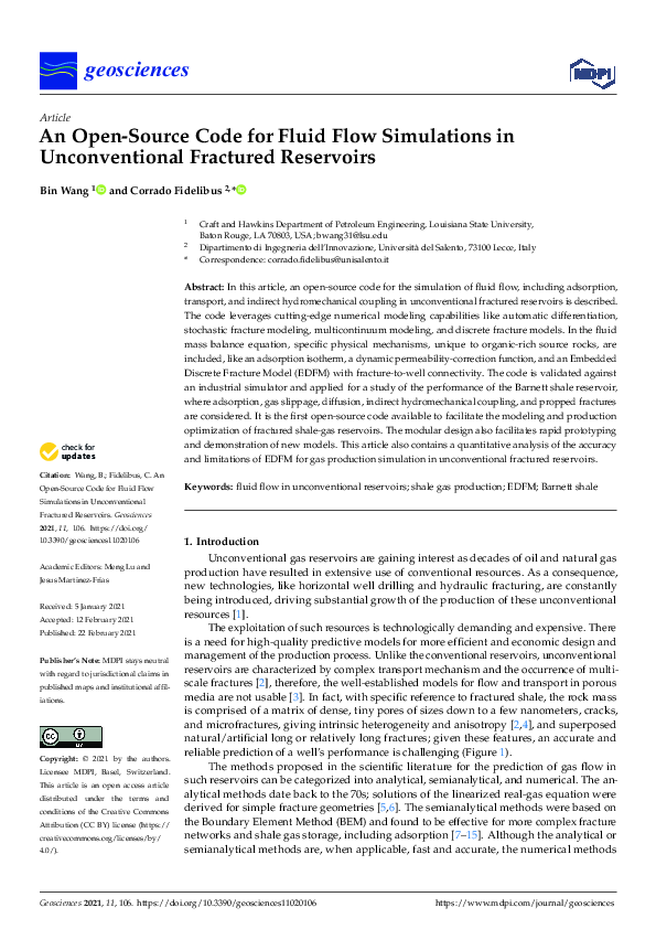 (PDF) An Open-Source Code for Fluid Flow Simulations in Unconventional ...