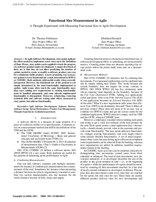 (PDF) Functional Size Measurement in Agile