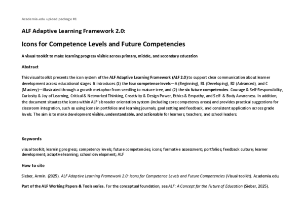(PDF) ALF Adaptive Learning Framework Icons for Competence Levels and ...