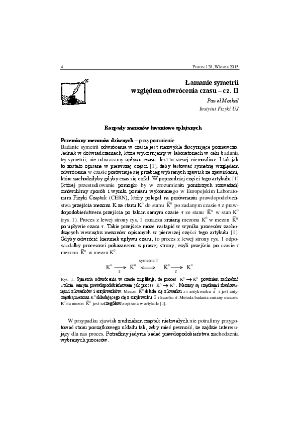 (PDF) Time reversal symmetry breaking : decays of quantum entangled ...