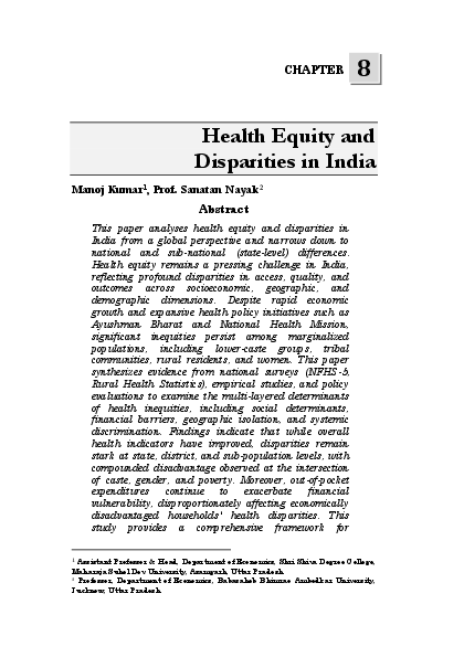 (PDF) Health Equity and Disparities in India