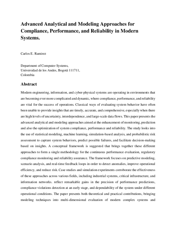 (PDF) Advanced Analytical and Modeling Approaches for Compliance ...