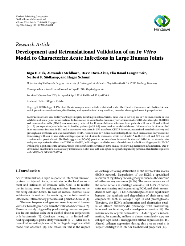 (PDF) Development and retranslational validation of an in vitro model ...