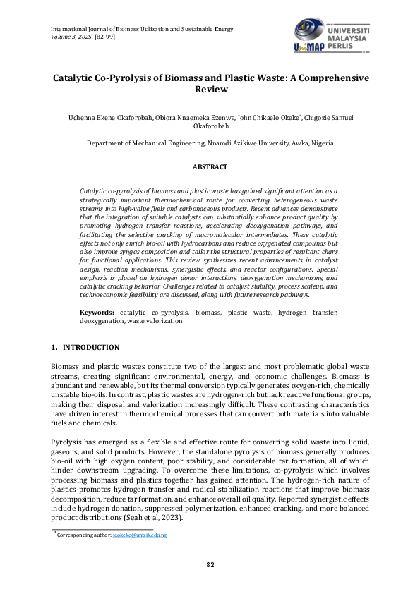(PDF) Catalytic Co-Pyrolysis of Biomass and Plastic Waste: A ...