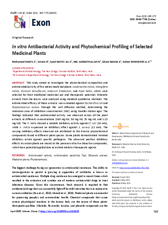 (PDF) In vitro Antibacterial Activity and Phytochemical Profiling of ...