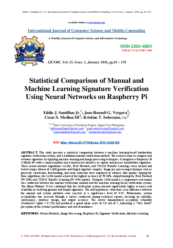 (PDF) Statistical Comparison of Manual and Machine Learning Signature ...