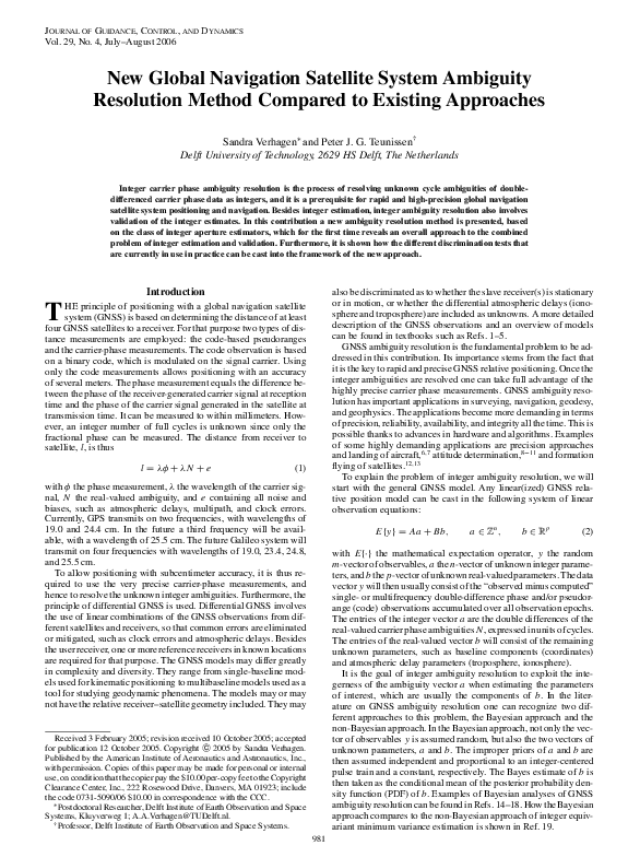 (PDF) New Global Navigation Satellite System Ambiguity Resolution ...