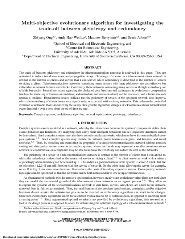 (PDF) Multi-objective evolutionary algorithm for investigating the ...