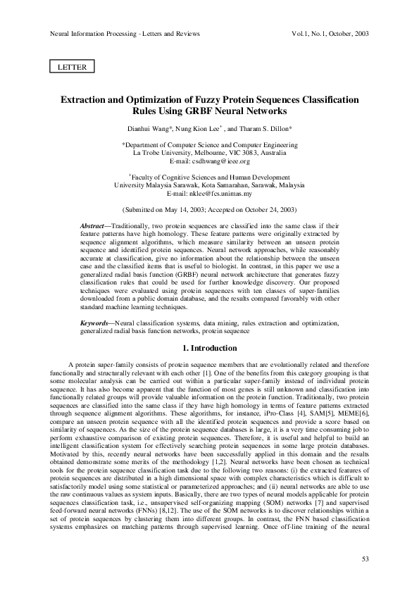 (PDF) Extraction and Optimization of Fuzzy Protein Sequences ...