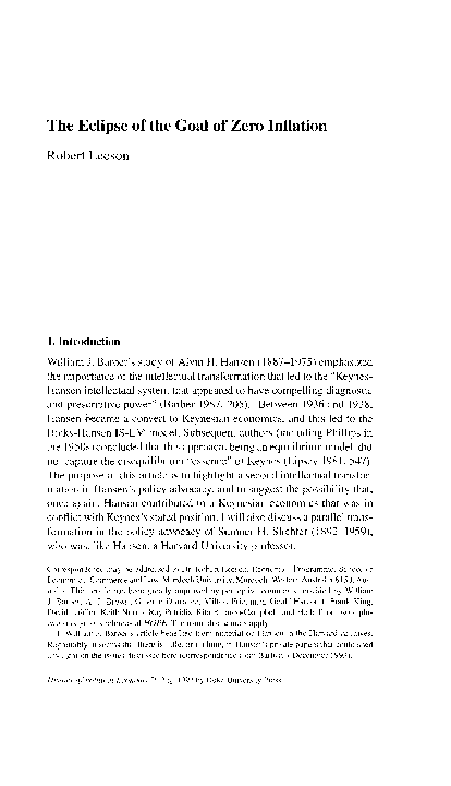 (PDF) The Eclipse of the Goal of Zero Inflation
