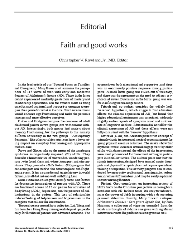 (PDF) Faith and good works