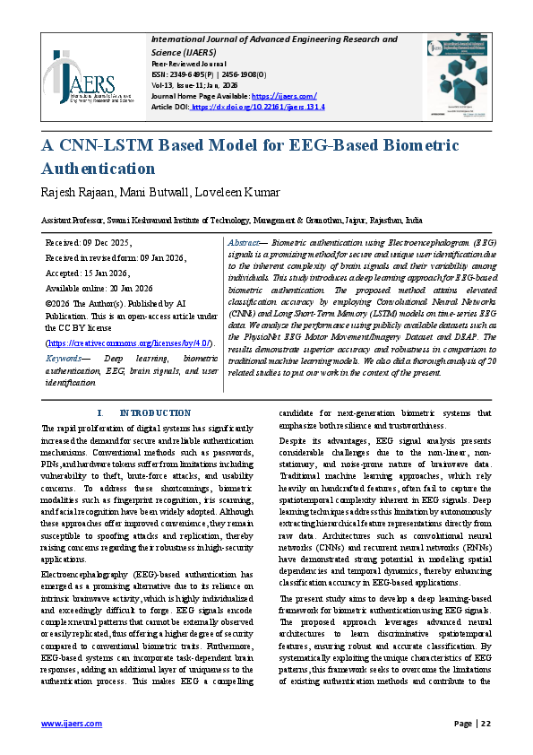 (PDF) A CNN-LSTM Based Model for EEG-Based Biometric Authentication