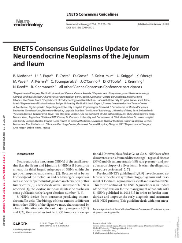 (PDF) ENETS Consensus Guidelines Update for Neuroendocrine Neoplasms of ...