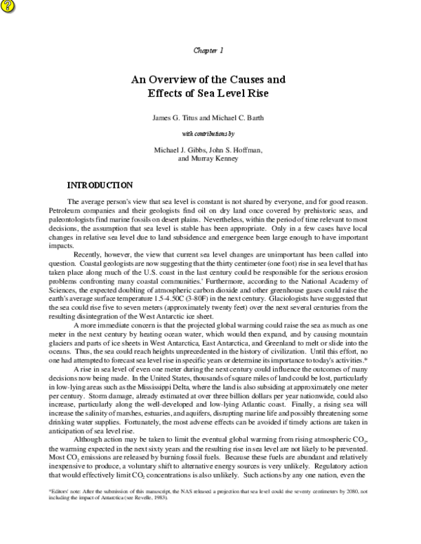 (PDF) An Overview of the Causes and Effects of Sea Level Rise
