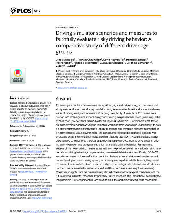 (PDF) Driving simulator scenarios and measures to faithfully evaluate ...