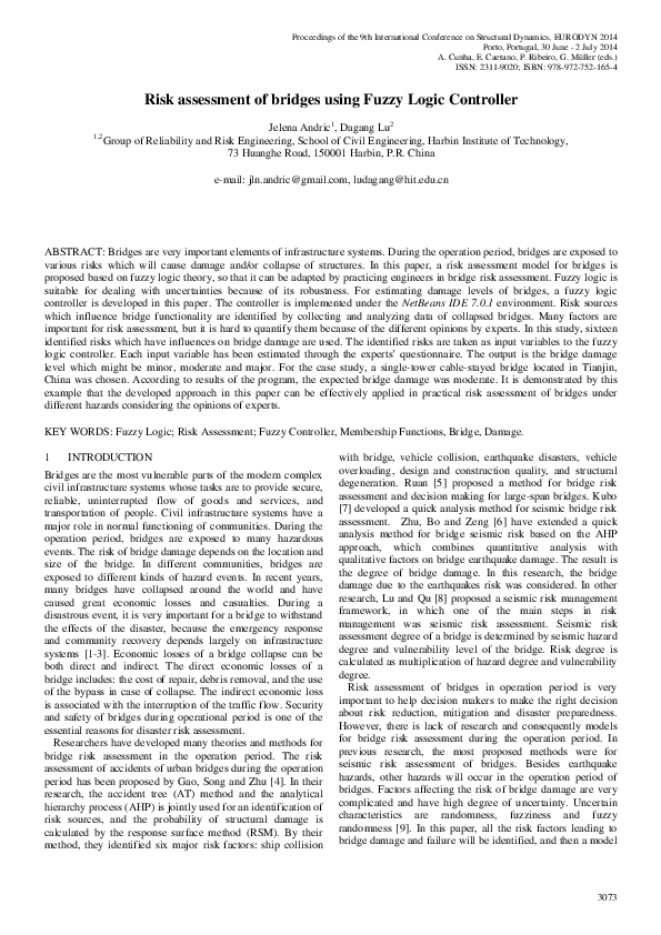 (PDF) Risk assessment of bridges using Fuzzy Logic Controller
