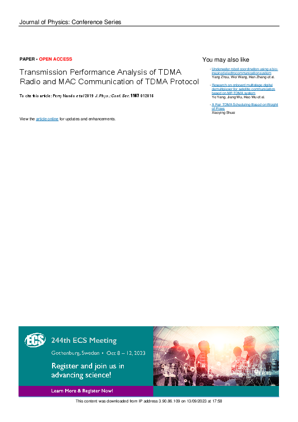 (PDF) Transmission Performance Analysis of TDMA Radio and MAC ...
