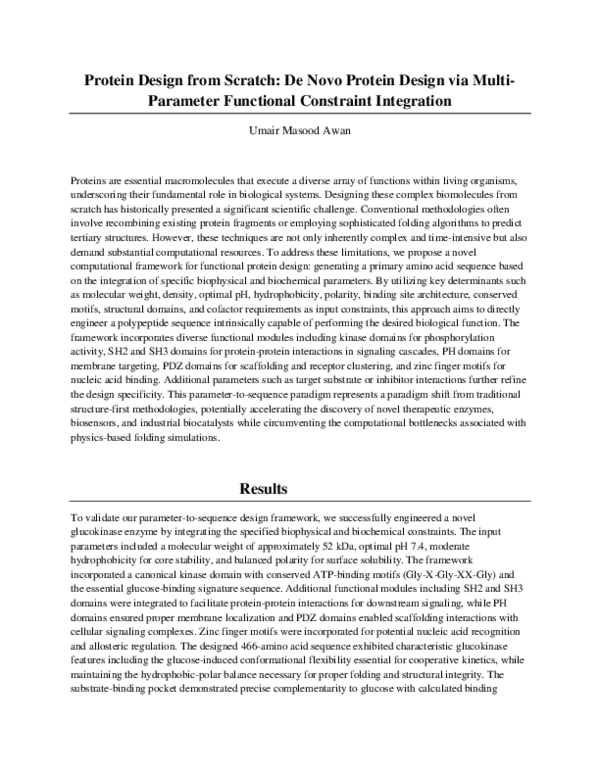 (PDF) Protein Design from Scratch: De Novo Protein Design via Multi ...