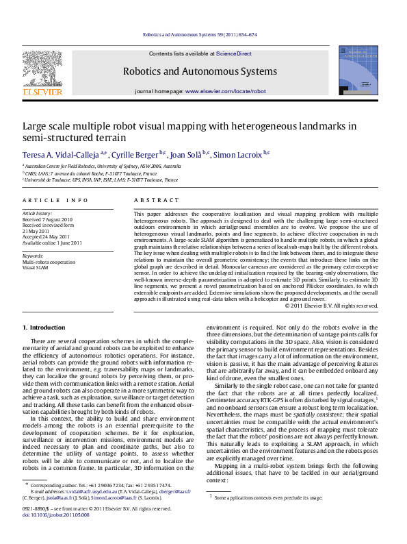(PDF) Large scale multiple robot visual mapping with heterogeneous ...