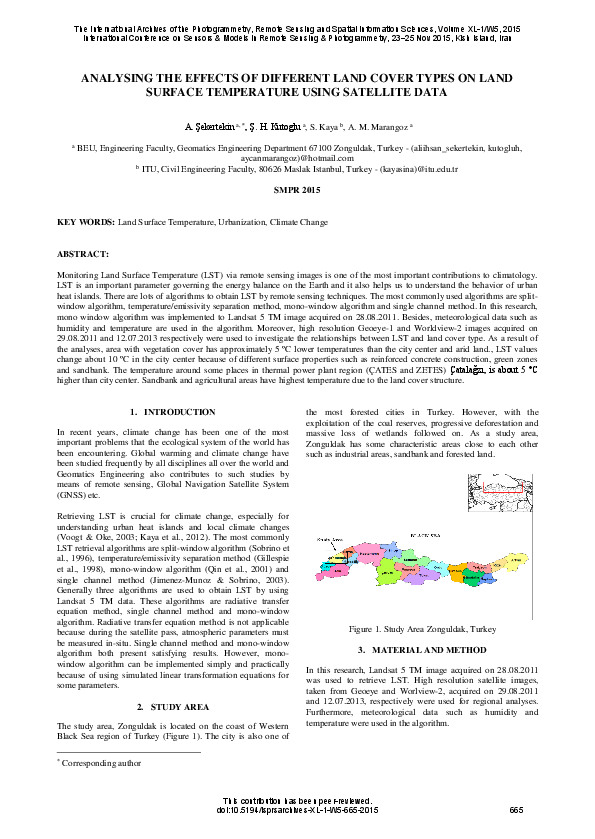 (PDF) Analysing the Effects of Different Land Cover Types on Land ...