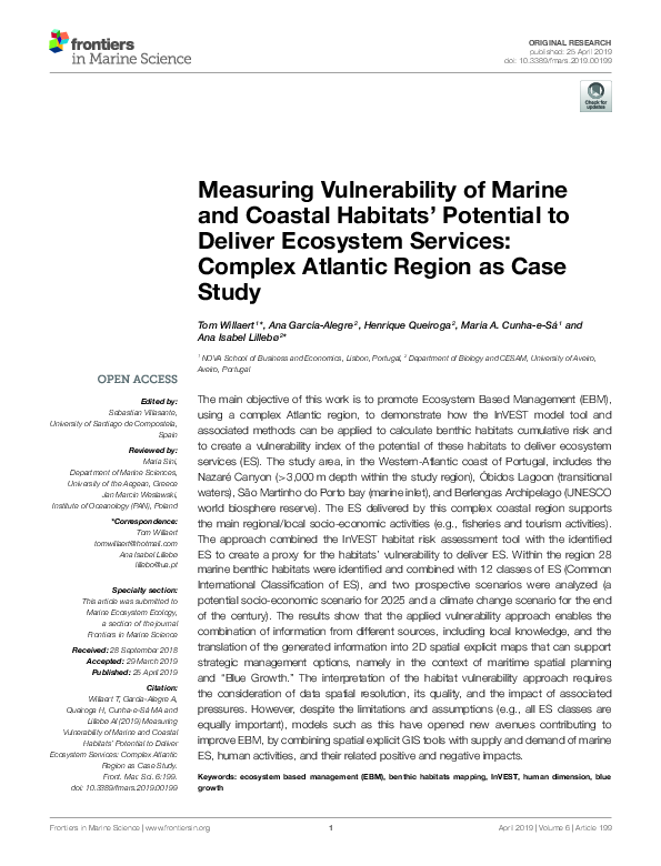 (PDF) Measuring Vulnerability of Marine and Coastal Habitats’ Potential ...