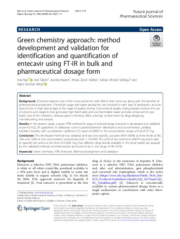 (PDF) Green chemistry approach: method development and validation for ...