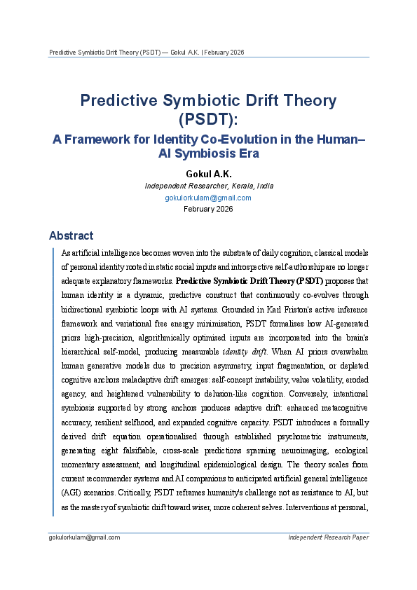 (PDF) Predictive Symbiotic Drift Theory (PSDT): A Framework for ...