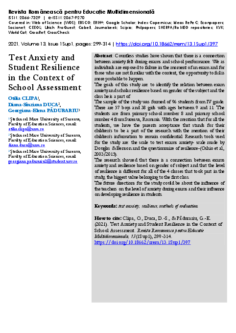 (PDF) Test Anxiety and Student Resilience in the Context of School ...