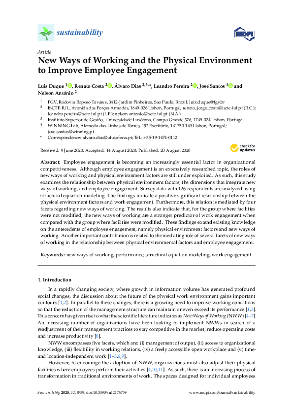 (PDF) New Ways of Working and the Physical Environment to Improve ...