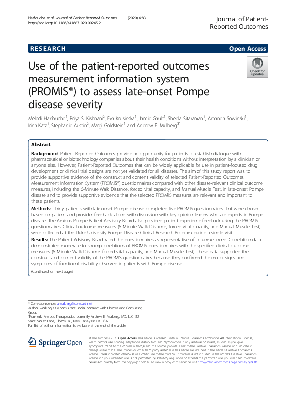 (PDF) Use of the patient-reported outcomes measurement information ...