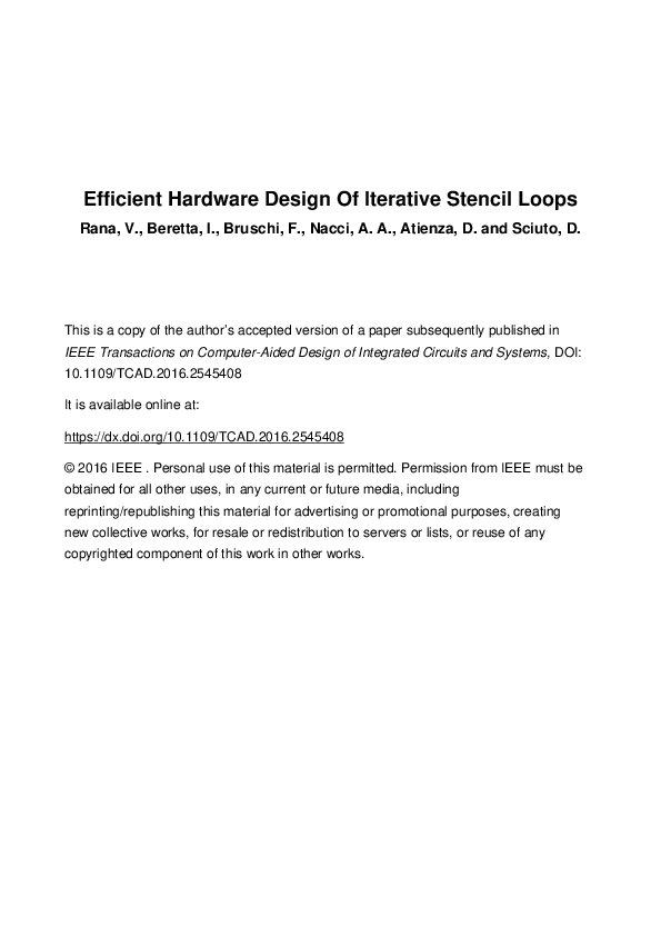 (PDF) Efficient Hardware Design of Iterative Stencil Loops