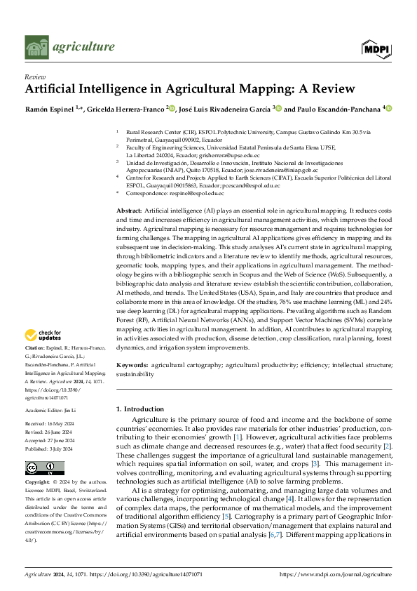 (PDF) Artificial Intelligence in Agricultural Mapping: A Review