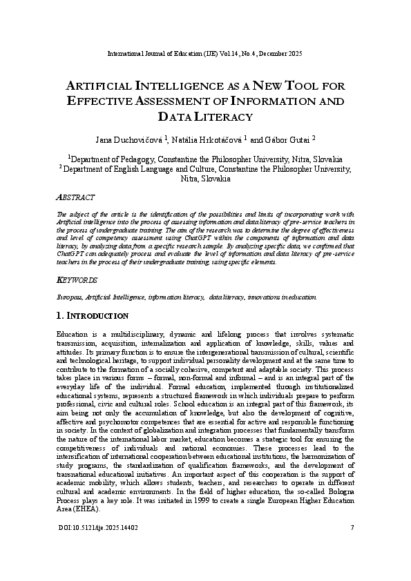 (PDF) ARTIFICIAL INTELLIGENCE AS A NEW TOOL FOR EFFECTIVE ASSESSMENT OF ...