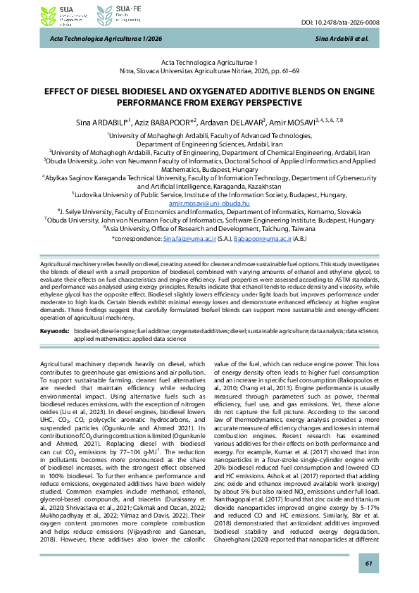 (PDF) EFFECT OF DIESEL BIODIESEL AND OXYGENATED ADDITIVE BLENDS ON ...