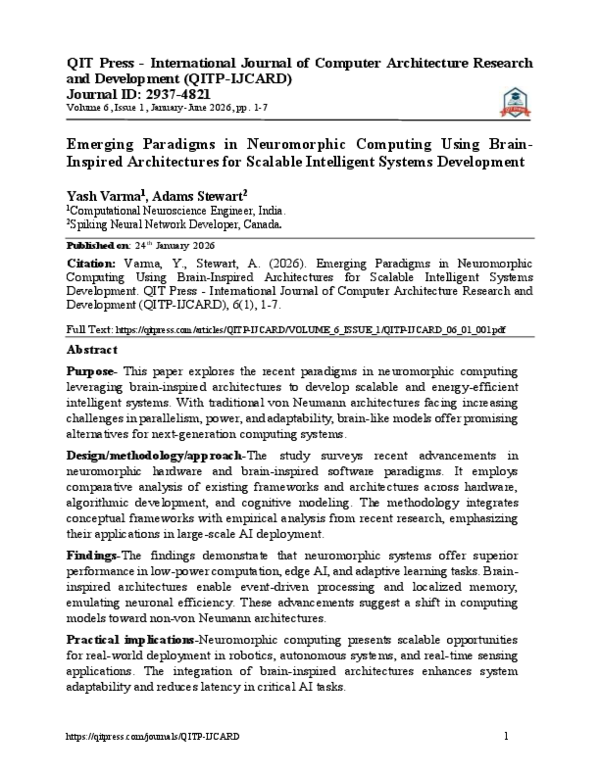 (PDF) Emerging Paradigms in Neuromorphic Computing Using Brain-Inspired ...