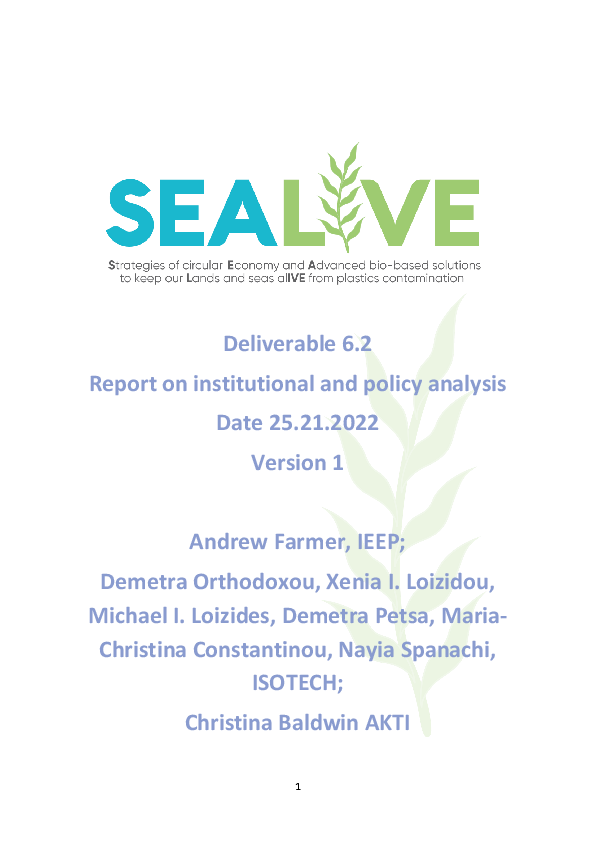 (PDF) Report on institutional and policy analysis