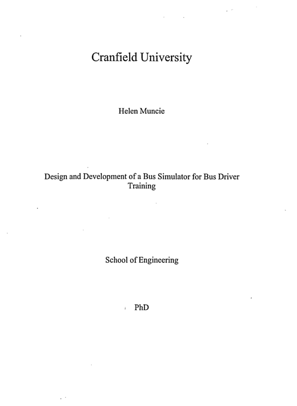 (PDF) Design and development of a bus simulator for bus driver
