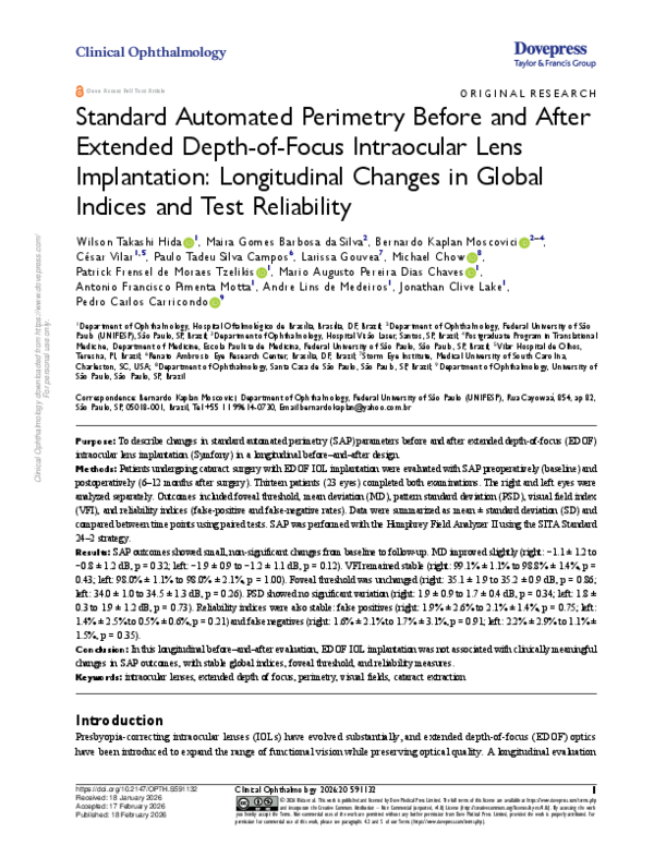 (PDF) Standard Automated Perimetry Before and After Extended Depth-of ...