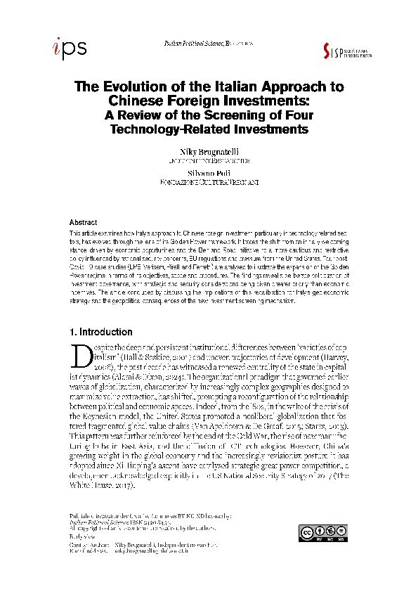 (PDF) The Evolution of the Italian Approach to Chinese Foreign ...