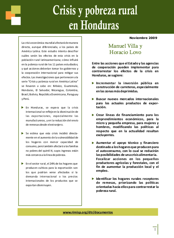 (PDF) Crisis y pobreza rural en Honduras