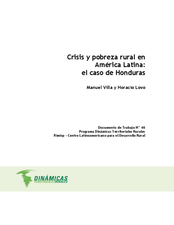 (PDF) Crisis y pobreza rural en América Latina : el caso de Honduras