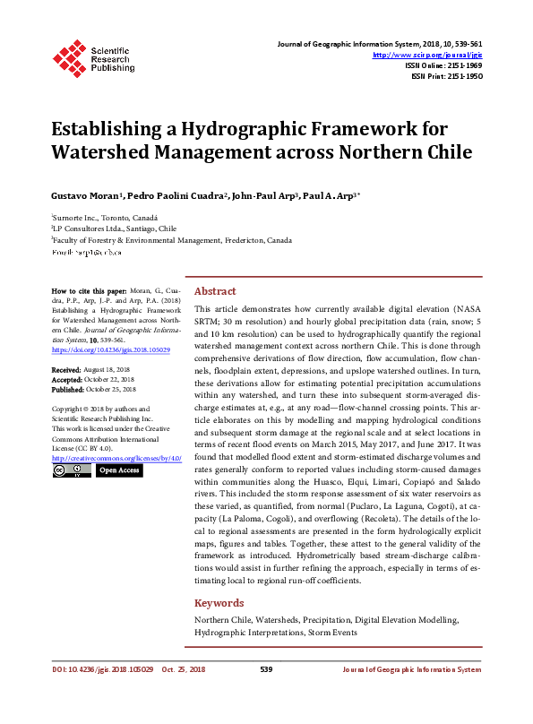 (PDF) Establishing a Hydrographic Framework for Watershed Management ...