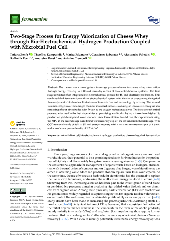 (PDF) Two-Stage Process for Energy Valorization of Cheese Whey through ...