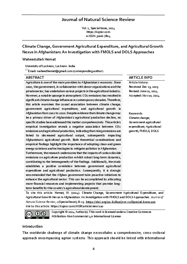 (PDF) Climate Change, Government Agricultural Expenditure, and ...